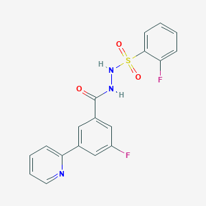 molecular formula C18H13F2N3O3S B611812 2-Fluoro-N'-(3-fluoro-5-(pyridin-2-yl)benzoyl)benzenesulfonohydrazide CAS No. 2055397-28-7