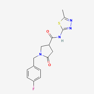 molecular formula C15H15FN4O2S B6118121 1-(4-fluorobenzyl)-N-(5-methyl-1,3,4-thiadiazol-2-yl)-5-oxo-3-pyrrolidinecarboxamide 