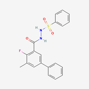molecular formula C20H17FN2O3S B611813 4-fluoro-5-methyl-N'-(phenylsulfonyl)[1,1'-biphenyl]-3-carbohydrazide CAS No. 2055397-18-5