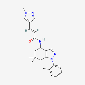 molecular formula C23H27N5O B6118132 (2E)-N-[6,6-dimethyl-1-(2-methylphenyl)-4,5,6,7-tetrahydro-1H-indazol-4-yl]-3-(1-methyl-1H-pyrazol-4-yl)acrylamide 