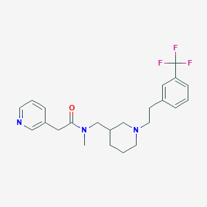 molecular formula C23H28F3N3O B6118145 N-methyl-2-(3-pyridinyl)-N-[(1-{2-[3-(trifluoromethyl)phenyl]ethyl}-3-piperidinyl)methyl]acetamide 