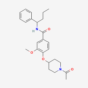 molecular formula C25H32N2O4 B6118158 4-[(1-acetyl-4-piperidinyl)oxy]-3-methoxy-N-(1-phenylbutyl)benzamide 