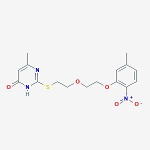 molecular formula C16H19N3O5S B6118174 6-methyl-2-({2-[2-(5-methyl-2-nitrophenoxy)ethoxy]ethyl}thio)-4-pyrimidinol 
