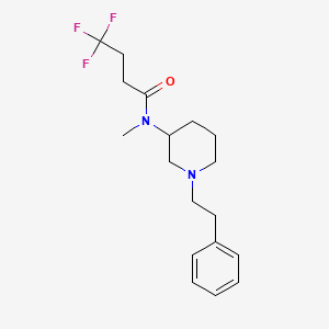 molecular formula C18H25F3N2O B6118178 4,4,4-trifluoro-N-methyl-N-[1-(2-phenylethyl)-3-piperidinyl]butanamide 