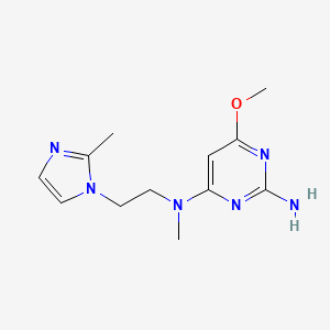 molecular formula C12H18N6O B6118184 6-methoxy-N~4~-methyl-N~4~-[2-(2-methyl-1H-imidazol-1-yl)ethyl]-2,4-pyrimidinediamine 