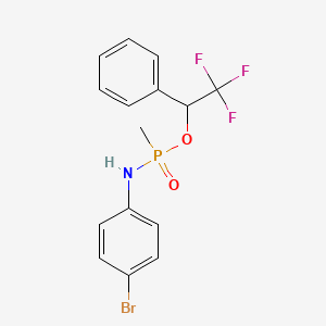 molecular formula C15H14BrF3NO2P B6118193 2,2,2-trifluoro-1-phenylethyl N-(4-bromophenyl)-P-methylphosphonamidoate 