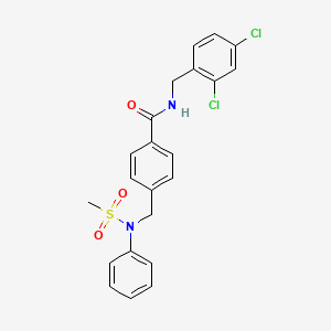 molecular formula C22H20Cl2N2O3S B6118198 N-(2,4-dichlorobenzyl)-4-{[(methylsulfonyl)(phenyl)amino]methyl}benzamide 
