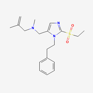 molecular formula C19H27N3O2S B6118204 N-{[2-(ethylsulfonyl)-1-(2-phenylethyl)-1H-imidazol-5-yl]methyl}-N,2-dimethyl-2-propen-1-amine 