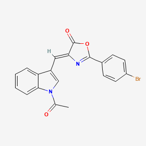 molecular formula C20H13BrN2O3 B6118205 4-[(1-acetyl-1H-indol-3-yl)methylene]-2-(4-bromophenyl)-1,3-oxazol-5(4H)-one 
