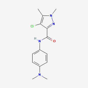molecular formula C14H17ClN4O B6118221 4-chloro-N-[4-(dimethylamino)phenyl]-1,5-dimethyl-1H-pyrazole-3-carboxamide 