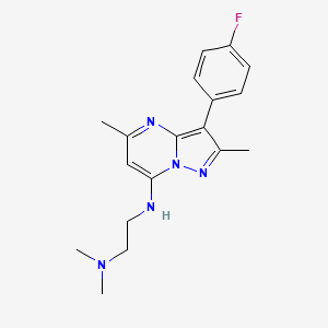 molecular formula C18H22FN5 B6118229 N'-[3-(4-fluorophenyl)-2,5-dimethylpyrazolo[1,5-a]pyrimidin-7-yl]-N,N-dimethyl-1,2-ethanediamine 