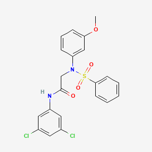 molecular formula C21H18Cl2N2O4S B6118233 N~1~-(3,5-dichlorophenyl)-N~2~-(3-methoxyphenyl)-N~2~-(phenylsulfonyl)glycinamide 