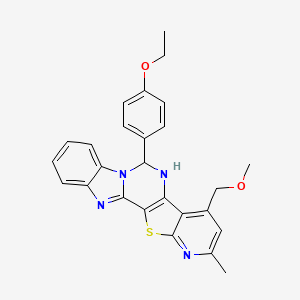 molecular formula C26H24N4O2S B6118244 6-(4-ethoxyphenyl)-4-(methoxymethyl)-2-methyl-5,6-dihydropyrido[3'',2'':4',5']thieno[3',2':4,5]pyrimido[1,6-a]benzimidazole 