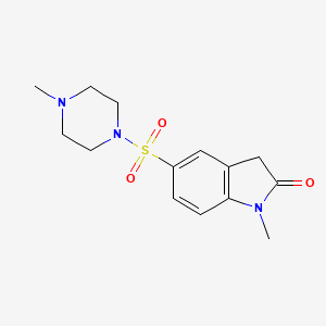 molecular formula C14H19N3O3S B6118249 1-methyl-5-[(4-methyl-1-piperazinyl)sulfonyl]-1,3-dihydro-2H-indol-2-one 