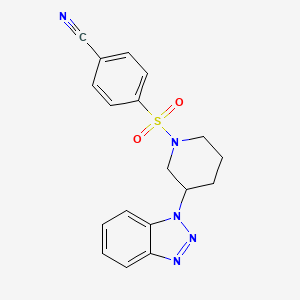 molecular formula C18H17N5O2S B6118255 4-{[3-(1H-1,2,3-benzotriazol-1-yl)-1-piperidinyl]sulfonyl}benzonitrile 