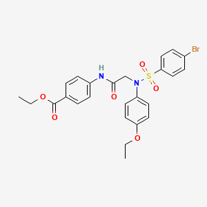 molecular formula C25H25BrN2O6S B6118258 ethyl 4-{[N-[(4-bromophenyl)sulfonyl]-N-(4-ethoxyphenyl)glycyl]amino}benzoate 