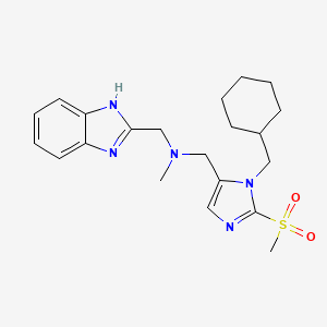 molecular formula C21H29N5O2S B6118273 (1H-benzimidazol-2-ylmethyl){[1-(cyclohexylmethyl)-2-(methylsulfonyl)-1H-imidazol-5-yl]methyl}methylamine 