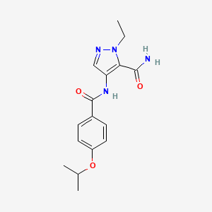 molecular formula C16H20N4O3 B6118282 1-ethyl-4-[(4-isopropoxybenzoyl)amino]-1H-pyrazole-5-carboxamide 