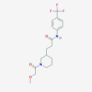 molecular formula C18H23F3N2O3 B6118285 3-[1-(methoxyacetyl)-3-piperidinyl]-N-[4-(trifluoromethyl)phenyl]propanamide 