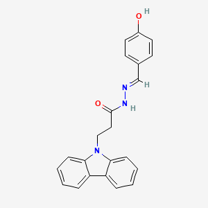 molecular formula C22H19N3O2 B6118293 3-(9H-carbazol-9-yl)-N'-(4-hydroxybenzylidene)propanohydrazide 