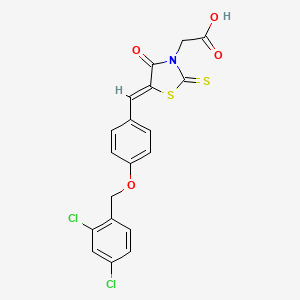 molecular formula C19H13Cl2NO4S2 B6118300 (5-{4-[(2,4-dichlorobenzyl)oxy]benzylidene}-4-oxo-2-thioxo-1,3-thiazolidin-3-yl)acetic acid 