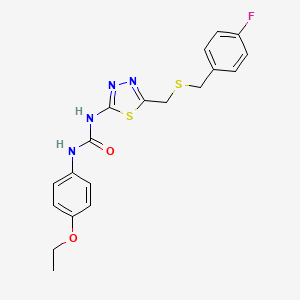 molecular formula C19H19FN4O2S2 B6118314 N-(4-ethoxyphenyl)-N'-(5-{[(4-fluorobenzyl)thio]methyl}-1,3,4-thiadiazol-2-yl)urea 