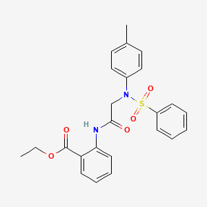 molecular formula C24H24N2O5S B6118329 ethyl 2-{[N-(4-methylphenyl)-N-(phenylsulfonyl)glycyl]amino}benzoate 