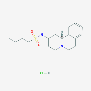 molecular formula C18H29ClN2O2S B611833 1-丁烷磺酰胺，N-(1,3,4,6,7,11b-六氢-2H-苯并(a)喹喔啉-2-基)-N-甲基-，单盐酸盐，反式- CAS No. 82059-49-2