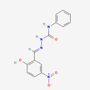 molecular formula C14H12N4O4 B6118335 2-hydroxy-5-nitrobenzaldehyde N-phenylsemicarbazone 