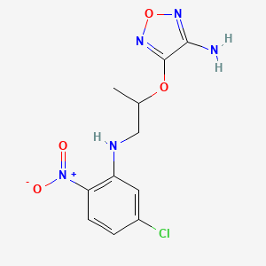 molecular formula C11H12ClN5O4 B6118341 4-{2-[(5-chloro-2-nitrophenyl)amino]-1-methylethoxy}-1,2,5-oxadiazol-3-amine 