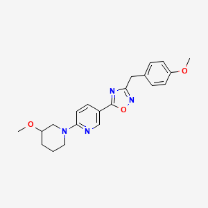 molecular formula C21H24N4O3 B6118343 5-[3-(4-methoxybenzyl)-1,2,4-oxadiazol-5-yl]-2-(3-methoxy-1-piperidinyl)pyridine 
