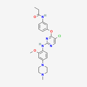 molecular formula C25H29ClN6O3 B611835 N-(3-((5-氯-2-((2-甲氧基-4-(4-甲基哌嗪-1-基)苯基)氨基)嘧啶-4-基)氧基)苯基)丙酰胺 CAS No. 1214265-58-3