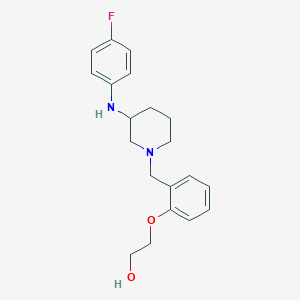 molecular formula C20H25FN2O2 B6118355 2-[2-({3-[(4-fluorophenyl)amino]-1-piperidinyl}methyl)phenoxy]ethanol 