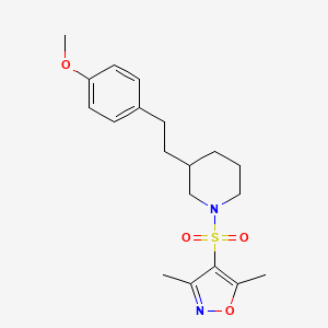 molecular formula C19H26N2O4S B6118358 1-[(3,5-dimethyl-4-isoxazolyl)sulfonyl]-3-[2-(4-methoxyphenyl)ethyl]piperidine 