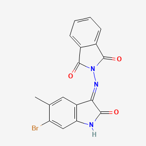 molecular formula C17H10BrN3O3 B6118369 2-[(6-bromo-5-methyl-2-oxo-1,2-dihydro-3H-indol-3-ylidene)amino]-1H-isoindole-1,3(2H)-dione 