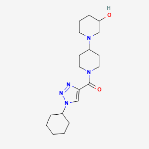 molecular formula C19H31N5O2 B6118389 1'-[(1-cyclohexyl-1H-1,2,3-triazol-4-yl)carbonyl]-1,4'-bipiperidin-3-ol 