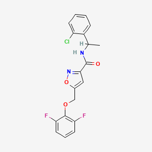 molecular formula C19H15ClF2N2O3 B6118397 N-[1-(2-chlorophenyl)ethyl]-5-[(2,6-difluorophenoxy)methyl]-3-isoxazolecarboxamide 