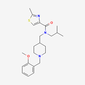 molecular formula C23H33N3O2S B6118399 N-isobutyl-N-{[1-(2-methoxybenzyl)-4-piperidinyl]methyl}-2-methyl-1,3-thiazole-4-carboxamide 