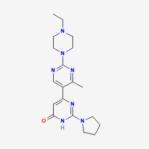 molecular formula C19H27N7O B6118407 2'-(4-ethyl-1-piperazinyl)-4'-methyl-2-(1-pyrrolidinyl)-4,5'-bipyrimidin-6(1H)-one 