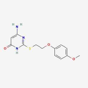 molecular formula C13H15N3O3S B6118409 6-amino-2-{[2-(4-methoxyphenoxy)ethyl]thio}-4(1H)-pyrimidinone 