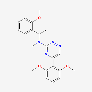 molecular formula C21H24N4O3 B6118424 5-(2,6-dimethoxyphenyl)-N-[1-(2-methoxyphenyl)ethyl]-N-methyl-1,2,4-triazin-3-amine 