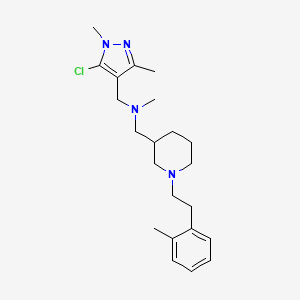 molecular formula C22H33ClN4 B6118428 1-(5-chloro-1,3-dimethyl-1H-pyrazol-4-yl)-N-methyl-N-({1-[2-(2-methylphenyl)ethyl]-3-piperidinyl}methyl)methanamine 