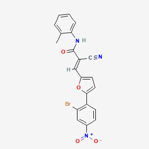 molecular formula C21H14BrN3O4 B6118444 3-[5-(2-bromo-4-nitrophenyl)-2-furyl]-2-cyano-N-(2-methylphenyl)acrylamide 