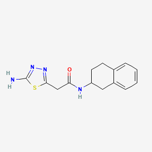 molecular formula C14H16N4OS B6118464 2-(5-amino-1,3,4-thiadiazol-2-yl)-N-(1,2,3,4-tetrahydro-2-naphthalenyl)acetamide 