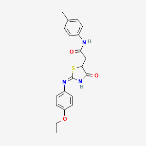 molecular formula C20H21N3O3S B6118466 2-{2-[(4-ethoxyphenyl)imino]-4-oxo-1,3-thiazolidin-5-yl}-N-(4-methylphenyl)acetamide 