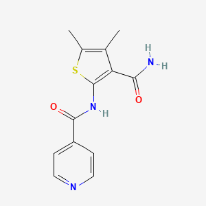 molecular formula C13H13N3O2S B6118476 N-[3-(aminocarbonyl)-4,5-dimethyl-2-thienyl]isonicotinamide 