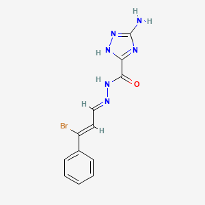 molecular formula C12H11BrN6O B6118480 5-amino-N'-(3-bromo-3-phenyl-2-propen-1-ylidene)-1H-1,2,4-triazole-3-carbohydrazide 
