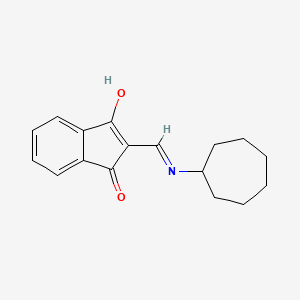 molecular formula C17H19NO2 B6118496 2-[(cycloheptylamino)methylene]-1H-indene-1,3(2H)-dione 