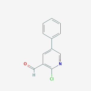 molecular formula C12H8ClNO B061185 2-Chloro-5-phenylpyridine-3-carboxaldehyde CAS No. 176433-57-1