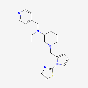 molecular formula C21H27N5S B6118512 N-ethyl-N-(4-pyridinylmethyl)-1-{[1-(1,3-thiazol-2-yl)-1H-pyrrol-2-yl]methyl}-3-piperidinamine 
